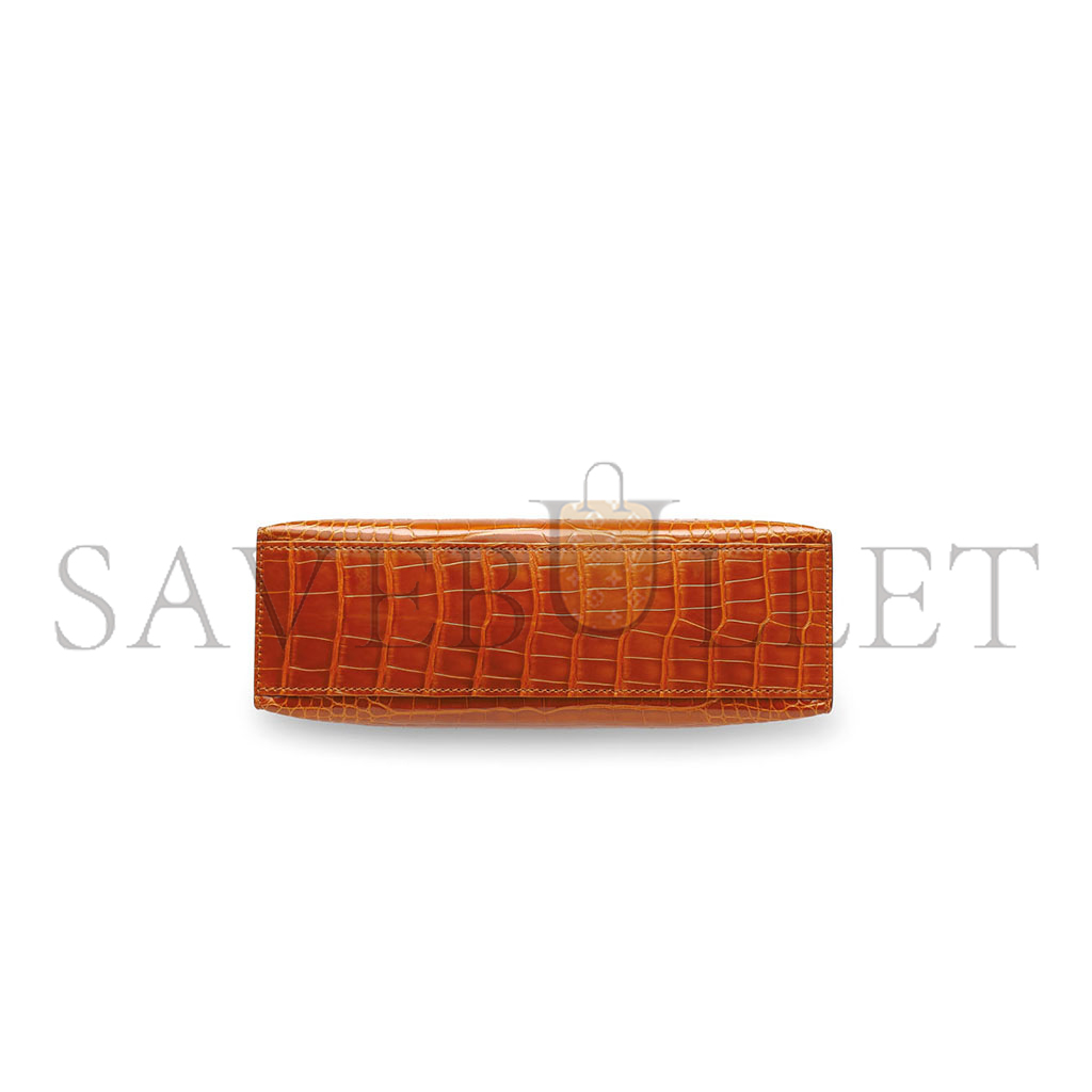 H**mes master pain dÉpice alligator kelly pochette with permabrass hardware (22*14*7cm)